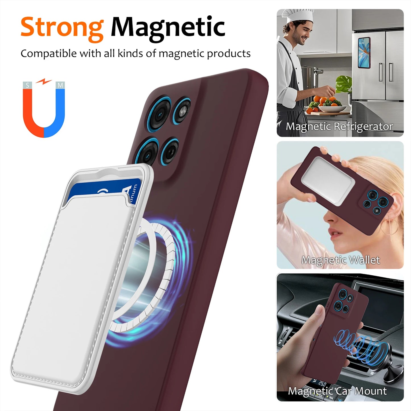 Official Same Original Liquid Silicone Phone Case for MOTO G86 Power G56 Edge 2025 60 Pro Car Mounted Magnetic Back Cover