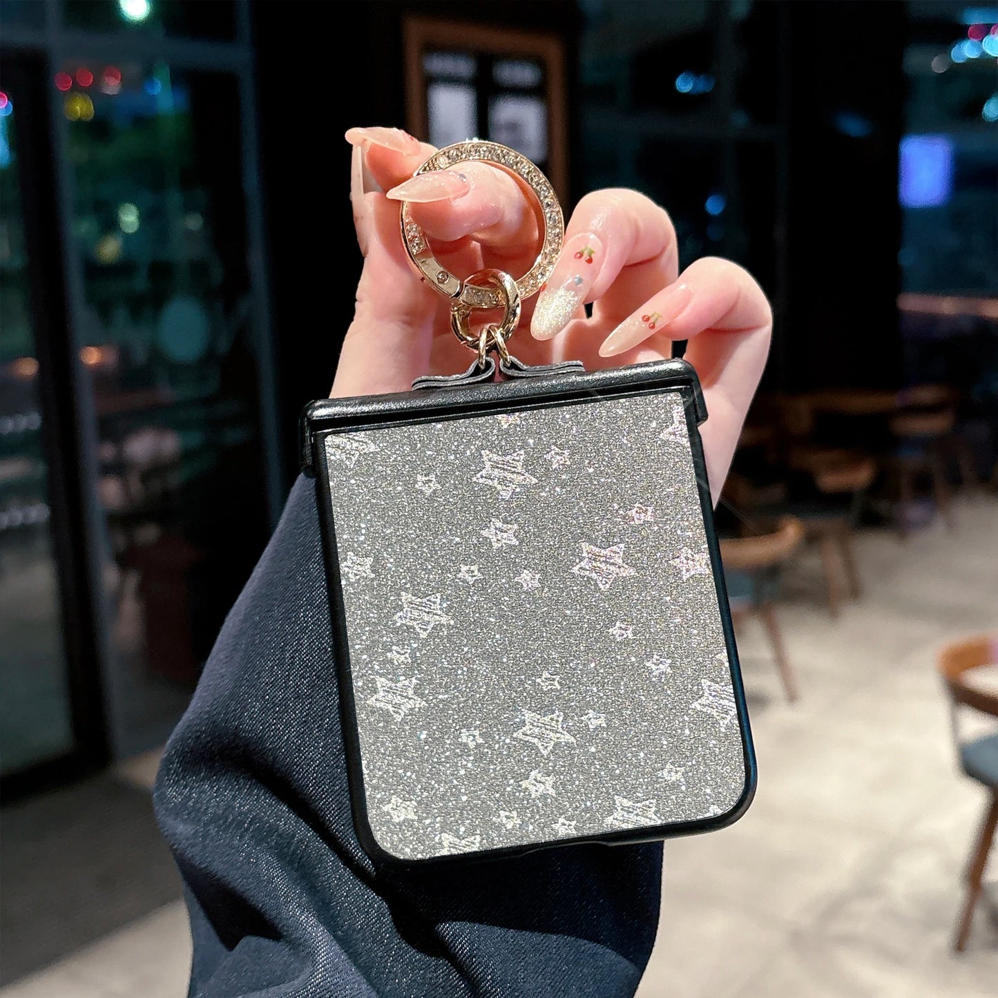 Luxury Twinkle twinkle Stars Phone Case for Motorola Razr 50 60 Ultra 2024 2025 + 2024 + 2025 with an Diamond-Plated Ring Buckle