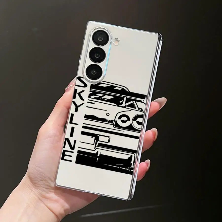 JDM Sport Car Case for Samsung Galaxy ZFold7 Z Fold 7 6 5 4 3 ZFold5 ZFold4 ZFold3 ZFold6 Hard Phone Cover
