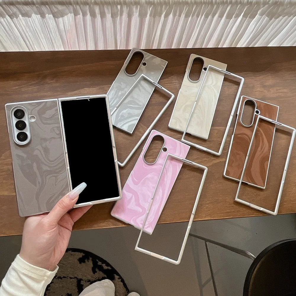 Creative Pattern Gradient Phone Case For Samsung Galaxy Z Fold 7 6 5 4 3 Shockproof Protection Folding Cover