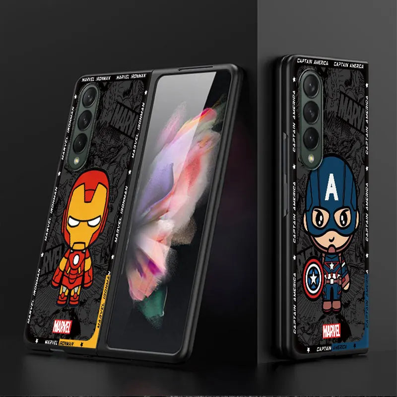 Cartoon Marvel Spiderman Groot Case for Samsung Galaxy Z Fold6 Z Fold4 5G Z Fold3 Z Fold5 5G ZFold4 Hard PC Shockproof Cover