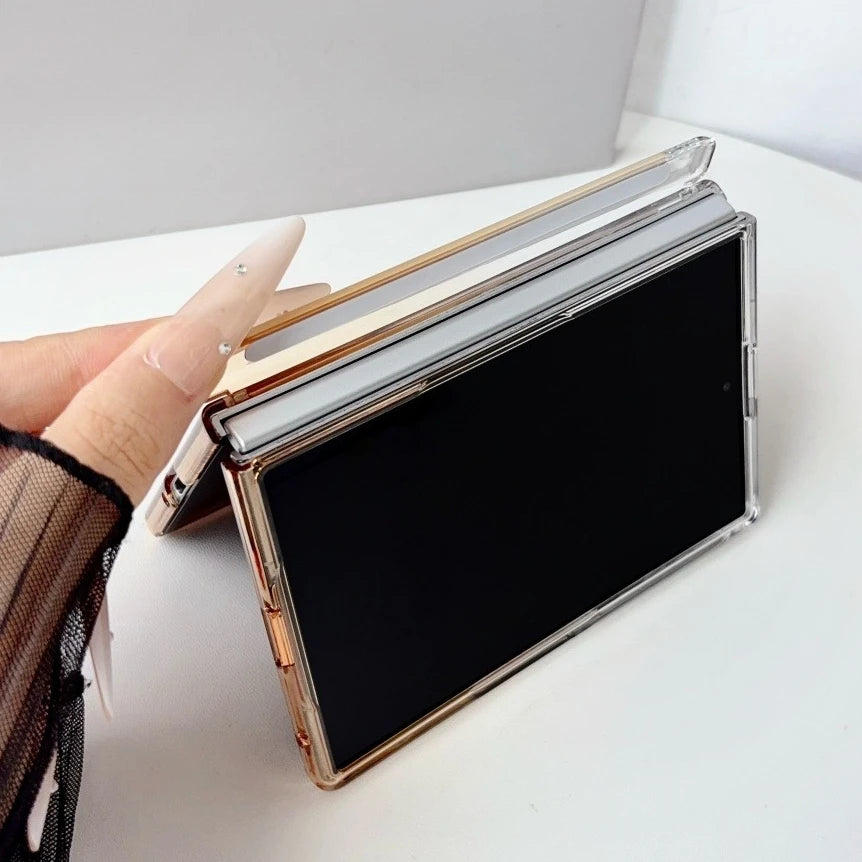 Luxury Gradient Color Clear Slim for Magsafe Case For Samsung Z Fold 8 Ultra 7 6 5 Fold8 Wide Ultra Thin Hinge Protection Cover