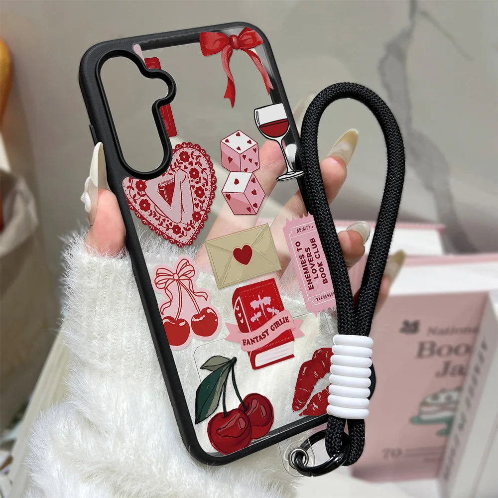 Cherry Phone Case For Samsung A56 5G A55 A54 A17 A16 A15 A07 A06 A36 A35 A26 A25 A05s A12 A13 A14 A34 Soft Silicone Matte Cover
