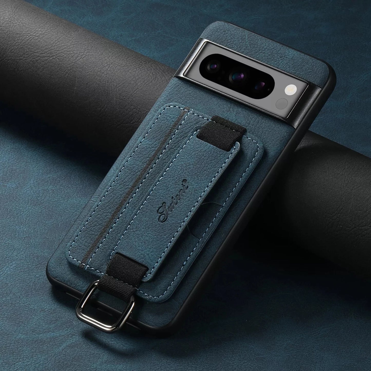 Wallet Case for Google Pixel 9 Pro 8 7 6 Pro Elastic Wrist Strap Kickstand Card Slots Holder Back Cover for Pixel 8A 7A 6A