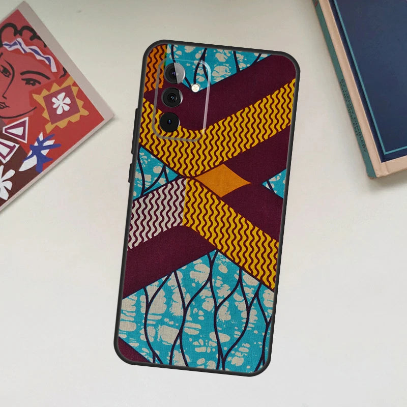 African Wax Fabric Case For Samsung Galaxy A52 A53 A54 A12 A13 A14 A32 A33 A34 A23 A24 A72 A73 A51 A71 A15 A25