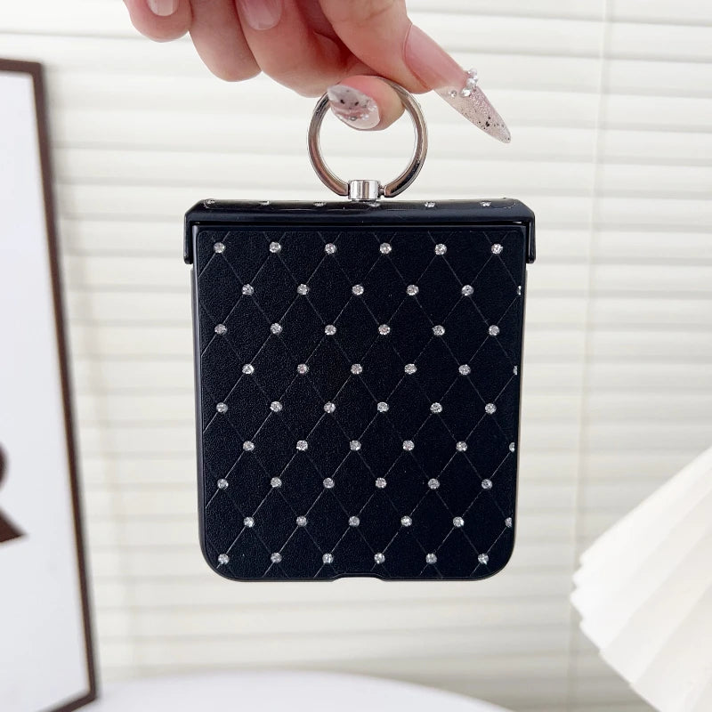 Luxury Diamond Glitter Ring Phone Case For Motorola Razr 60 50 40 Ultra 50Ultra 3-piece Set Hinge Protection Shockproof Cover