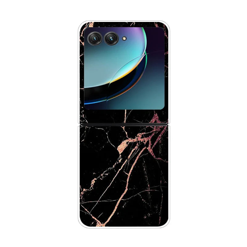 For Motorola Razr 40 Ultra Phone Case Flower Painted Clear Plastic PC Hard Back Cover For Moto Razr 40 Ultra Case 40Ultra 6.9"