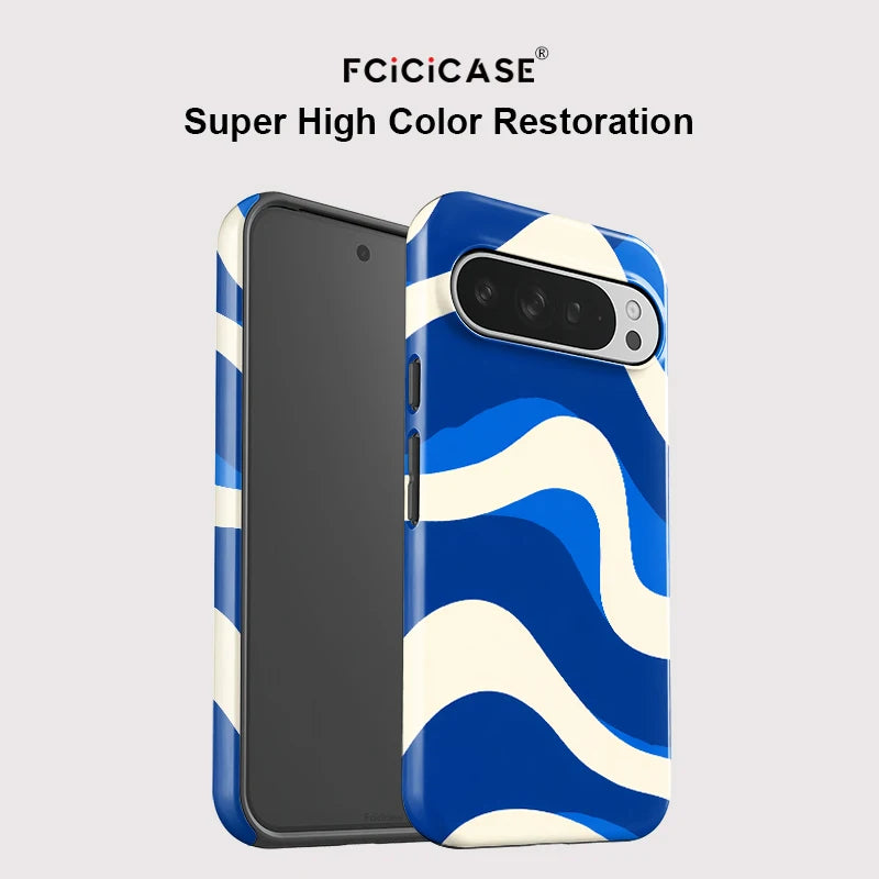 Fcicicase PC +TPU Dual Layer Phone Case For Google Pixel 8A 8 9 Pro 10A 7A 10 9 Pro XL Fashion Stripe Pattern Bumper Capa