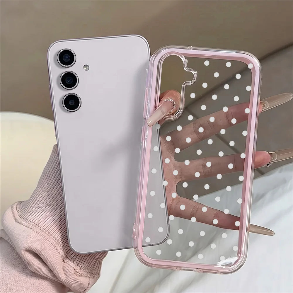 Cute Polka Dot Phone Case For Samsung A56 5g A57 S26 Ultra A55 A35 A34 A25 A07 A16 A37 A17 A53 A06 A05 S23 S24 S25 Glossy Cover