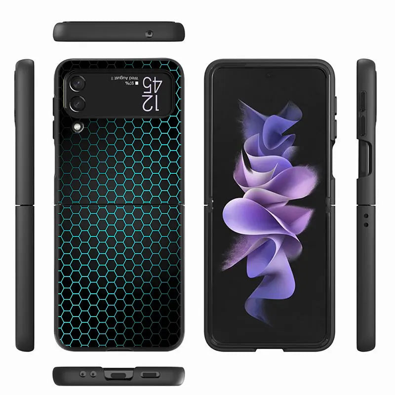Carbon fiber Shockproof Cases Cover for Samsung Galaxy Z Flip 4 5G Z Flip 3 zflip ZFlip3 Z Flip5 ZFlip4 Flip5 Hard PC Coque
