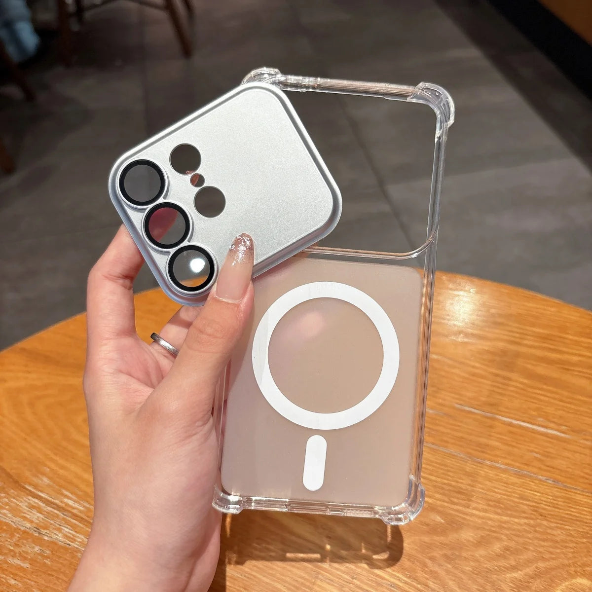 Luxury Detachable Lens Protect Matte Clear Phone Case For Samsung S26 S25 S24 Ultra Plus Four Corner Anti-fall Shockproof Cover