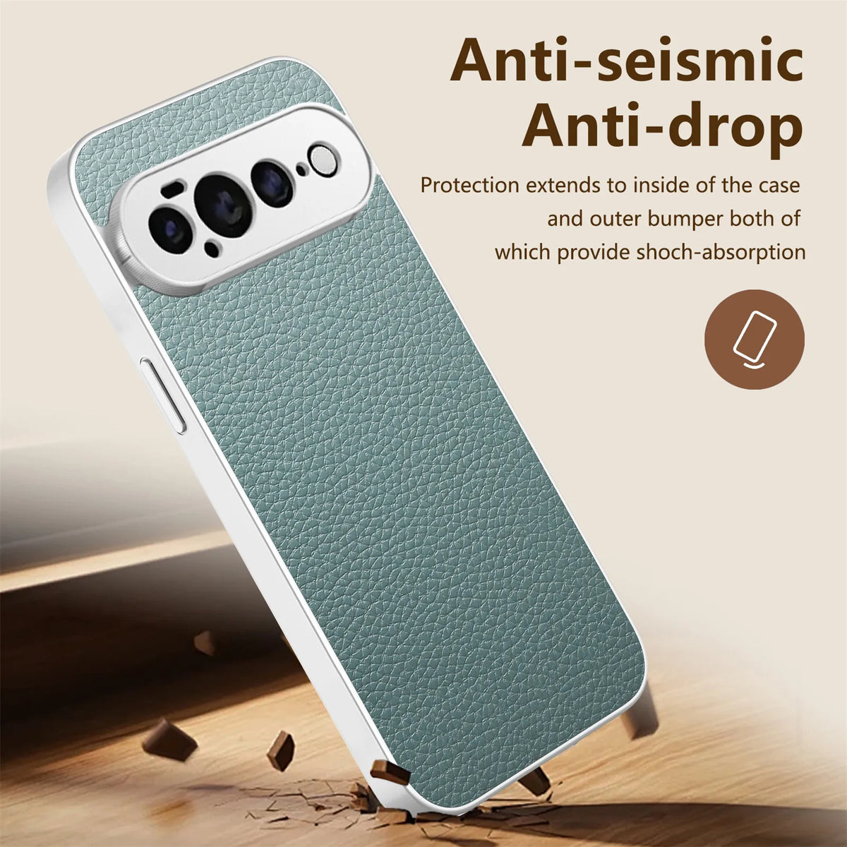 Business Luxury Lychee Texture PU Leather Caase for Google Pixel 11Pro XL 10 9 Pro 10A 9A 5G Plating Frame Shockproof Back Cover