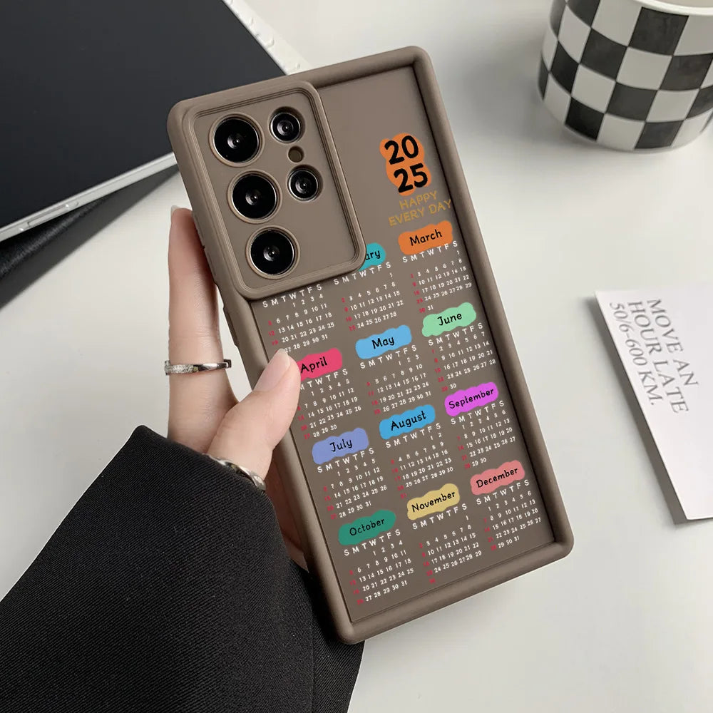 2025 New Year Calendar Phone Case For Poco M6 F5 X5 X6 Pro Case Xiaomi 15 Redmi Note 13 12 11 10 9 8 Pro 14C 13C 10C 12C Cover