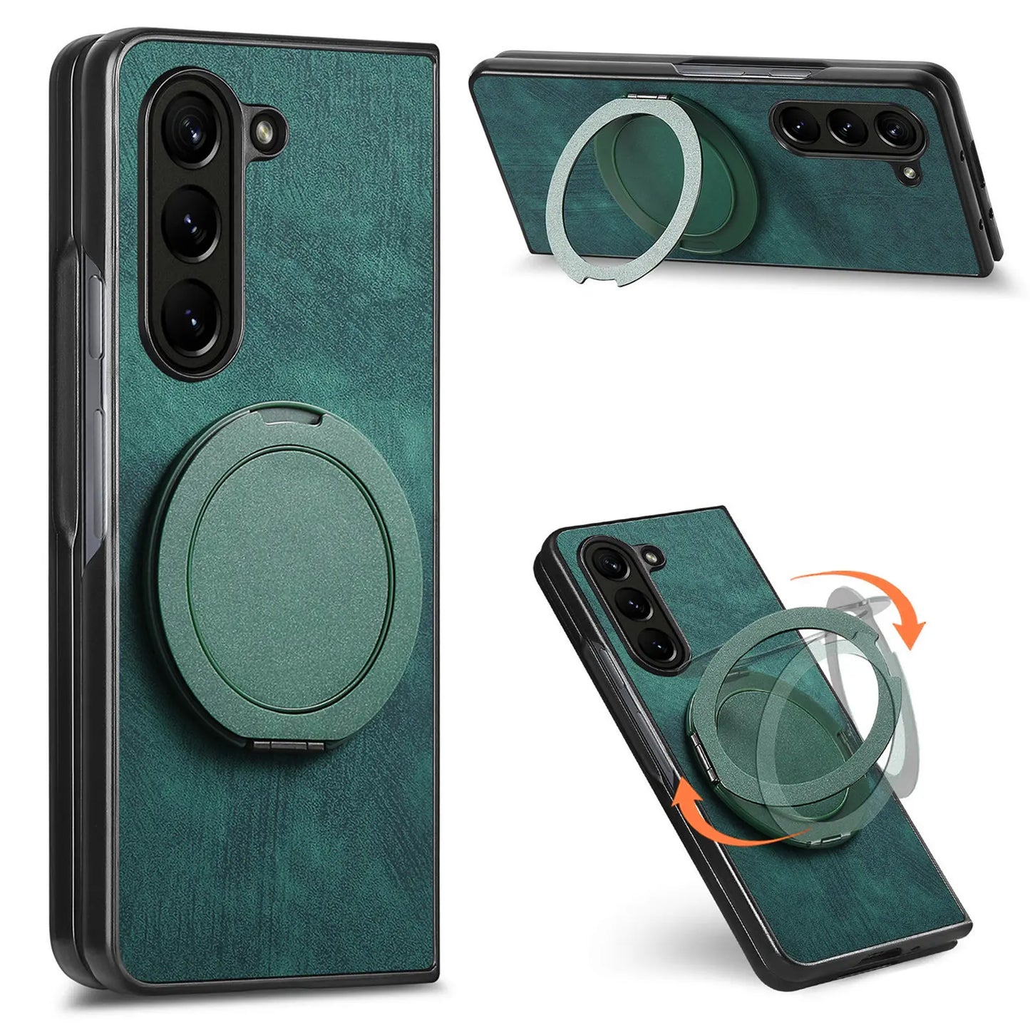 360° Rotating Invisible Kickstand Magnetic Cover Phone Case for Samsung Galaxy Z Fold 7 6 5 4 3 Fold7 Fold6 Fold5 Fold4 Fold3 5G