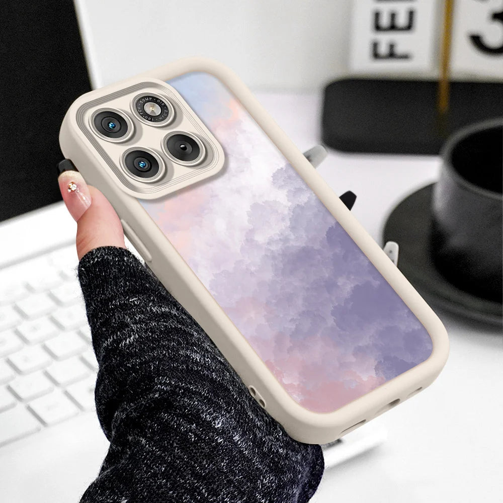 Texture Clouds Phone Case For Motorola Edge 70 60 50 40 Pro Ultra Fusion Stylus Neo 4G 5G Staircase Soft Cover