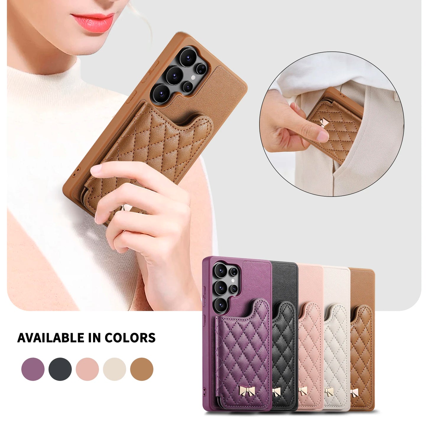 Wallet Card Slot Flip Leather Phone Case for Samsung Galaxy S25 Edge Ultra S24 Plus Cover A56 A55 A54 A36 A35 A06 A15 A16 A25 5G