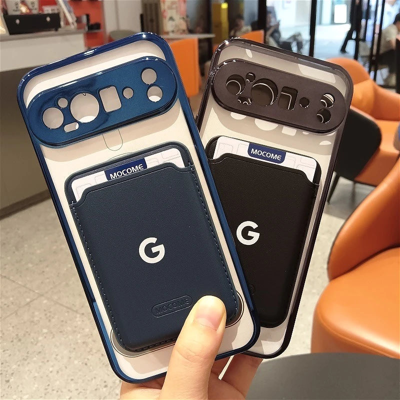 For Google Pixel 7A 8A 9A 9 10 Pro XL Case Magnetic Leather Wallet Case Transparent For Magsafe Wireless Charging Back Cover