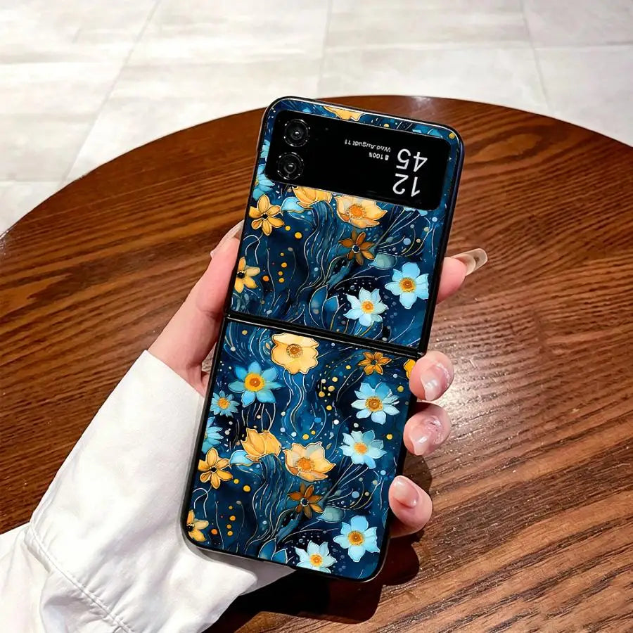 Phone Cover Case for Samsung Galaxy Z Flip 7 6 5 4 3 Z Fold 7 6 5 4 3 Beautiful Flowers