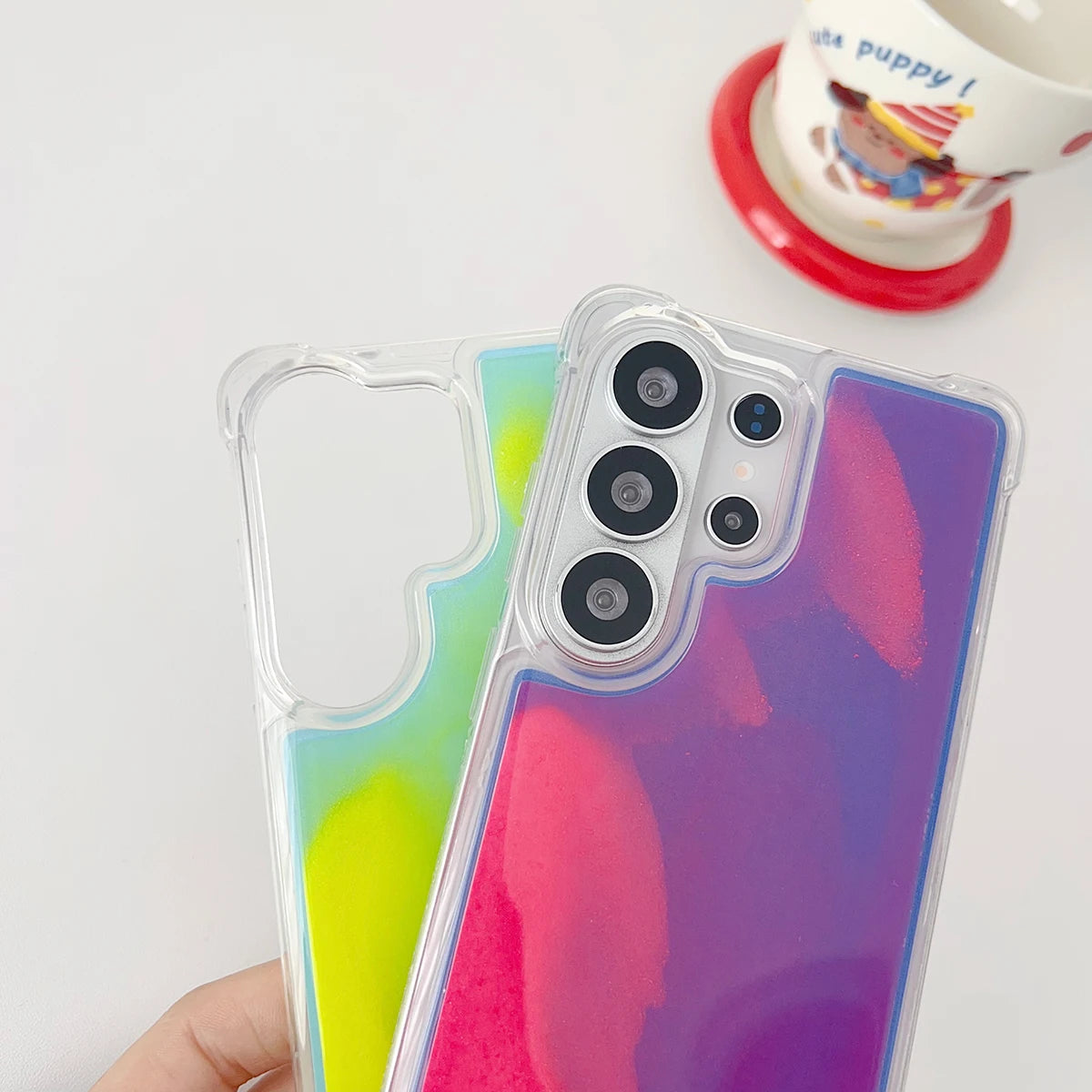Luminous Quicksand Glowing Case for Samsung Galaxy S26 S25 S24 S23 S22 S21 Ultra Plus FE Cover Shockproof Air-bag Soft Shell