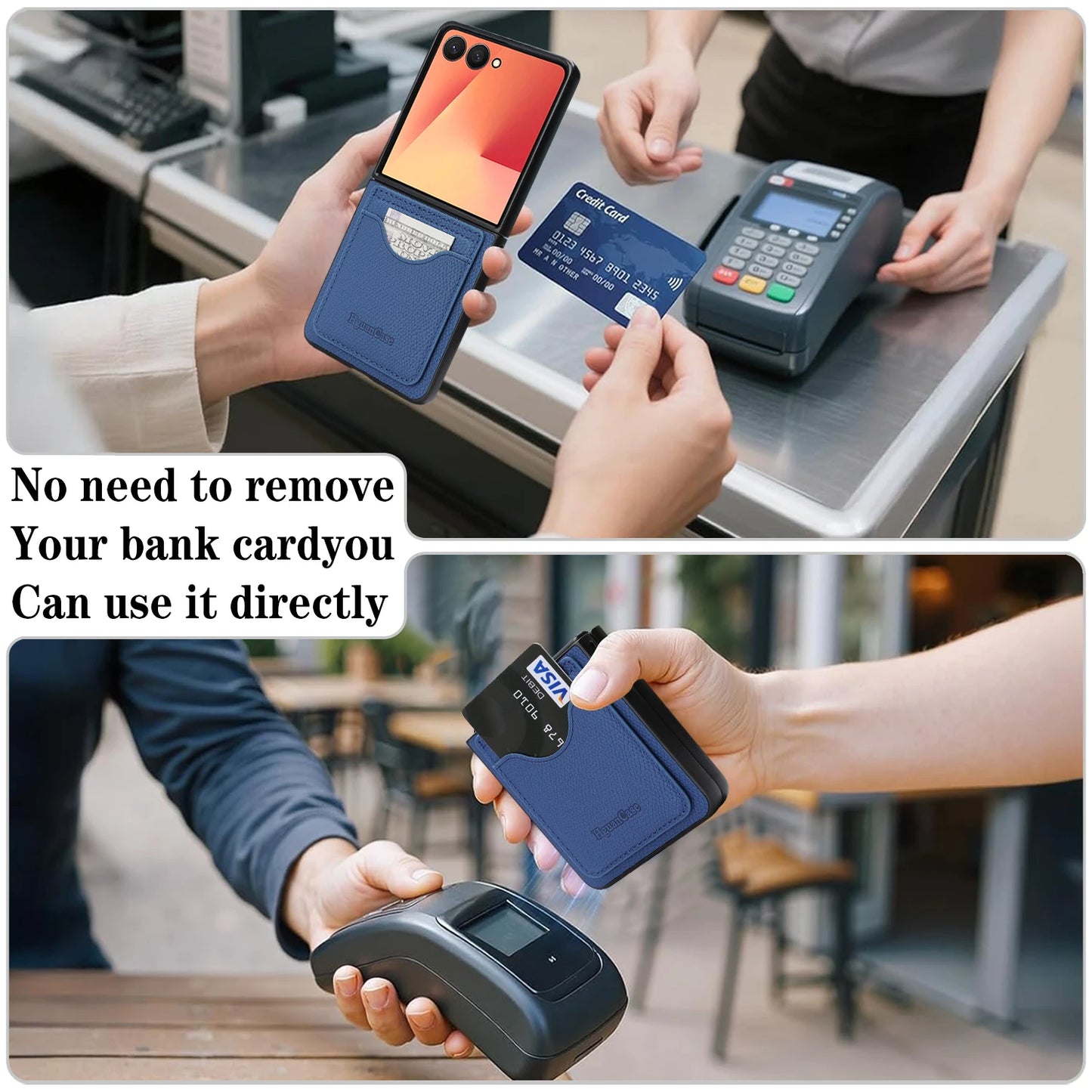 Leather Wallet Case for Samsung Galaxy Z Flip 7 6 5 4 3 Fe Flip7 Flip6 Flip5 Flip4 Flip3 Card Slots Holder Kickstand Phone Cover