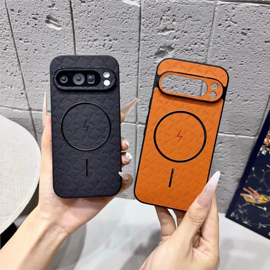 Fashion Quilted Leather Texture Magnetic Phone Case For Google Pixel 11 10 9 8 7 A Pro XL Shockproof Back Cover
