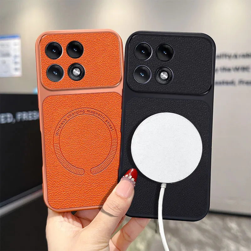 Vegan Leather Magnetic Case for Motorola Moto Edge 70 60 Fusion 60s Pro G05 E15 G15 Powe G17 Full Camera Shell for Magsafe Cover
