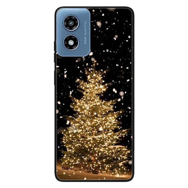 Shockproof Black TPU Case For Motorola Moto G 2025 G Play 2024 G Stylus 5G 2021 Power 2022 Protective Cover Christmas Funda Capa