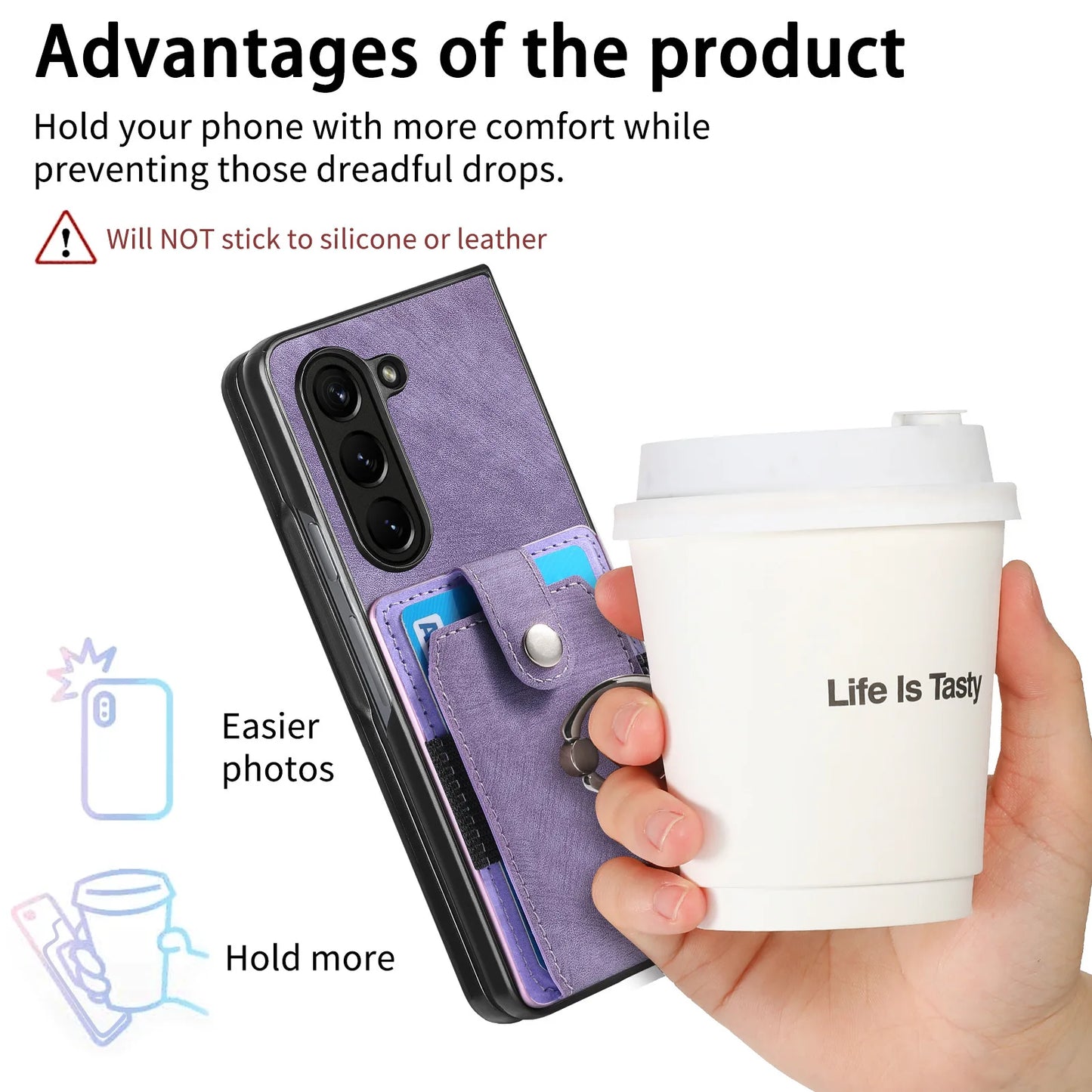 360 Rotating Ring Card Slot Holder Pocket Wallet Phone Case For Samsung Galaxy Z Fold 6 5 Fold6 Fold5 5G PU Leather Back Cover