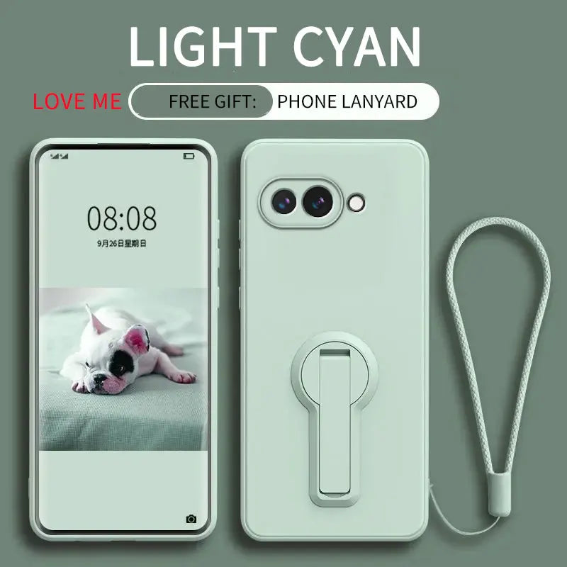 Case for Google Pixel 9a Liquid Silicone Stand Holder Soft Phone Skin Cover for Pixel 8 Pro 8a Upgrade Shockproof Back Funda