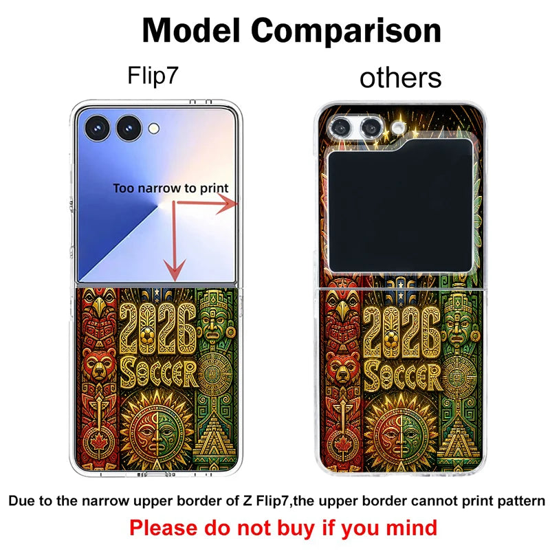 Creative Passion Soccer Ball Pattern Phone Case For Samsung Galaxy Z Flip7 FE Flip6 Flip 7 6 5 4 3 Clear Folding Hard PC Cover