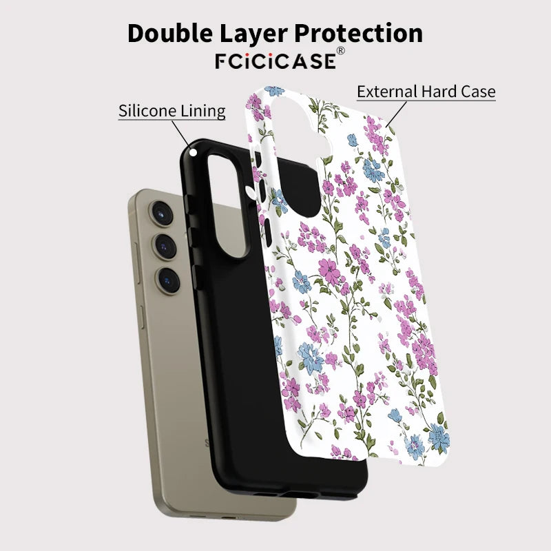 Fcicicase Phone Case For Samsung Galaxy A56 A 56 5G A16 A36 A26 Fashion Nice Flower Print Silicone Shockproof Acrylic Fundas