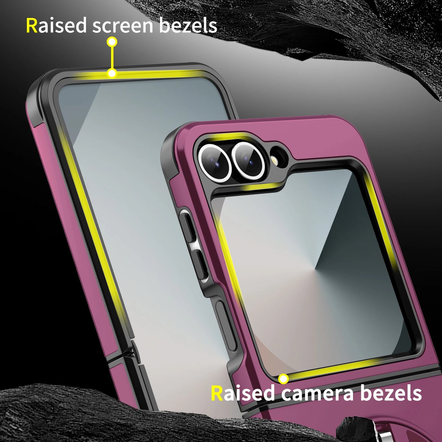 Phone Case for Samsung Galaxy Z Flip 8 7 6 Flip7 FE 360 Degree Rotating Magnetic Bracket Shockproof Armor Protection Back Cover