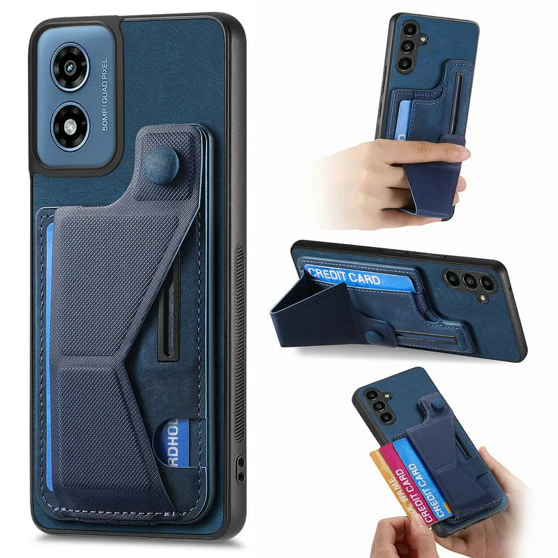 Leather Card Holder Capa for Motorola Moto G85 G55 G45 G35 G05 E15 S50 Neo Edge 60 Fusion Edge50 Pro 50 Neo 5G Bumper Back Case