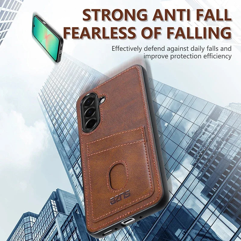 Retro Card Solt Leather Case for Samsung Galaxy A16 A26 A36 A56 A06 A55 A35 A15 A05S A25 A14 A34 A54 A13 A23 A33 A53 A73 Cover