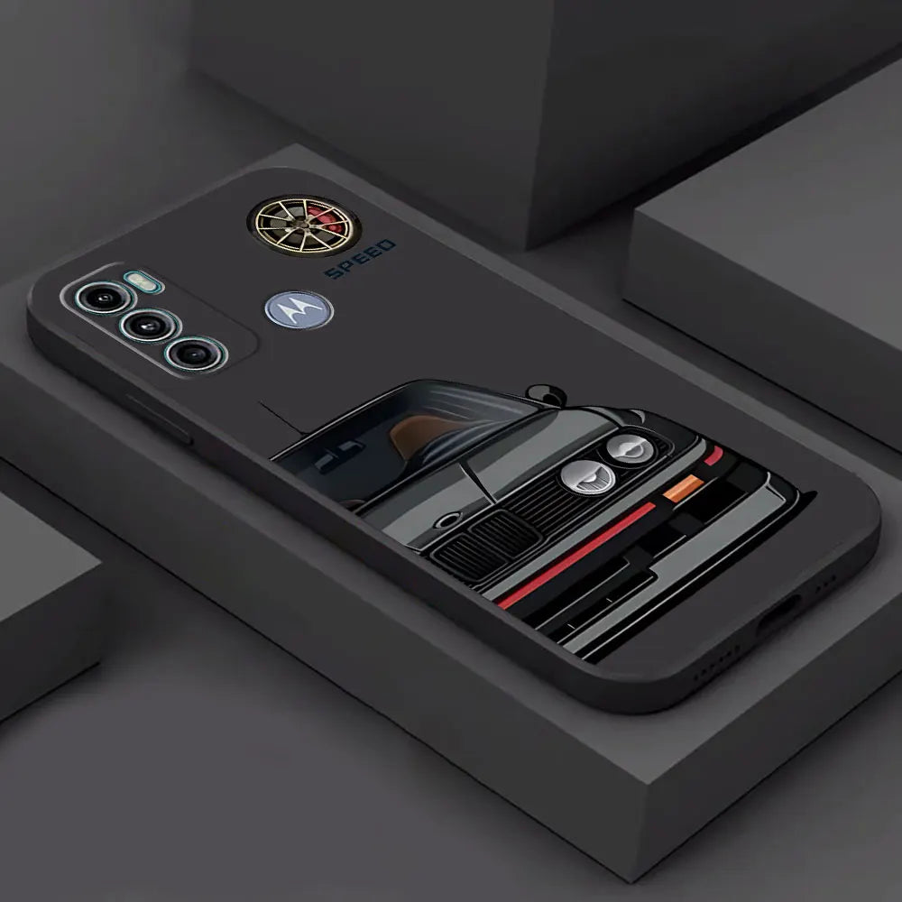 Black Soft Case for Motorola Moto G31 G71 G72 G73 G60s G22 G30 G32 G51 G52 G53 G60 G50 Armor Sports Car Tokyo JDM Cover