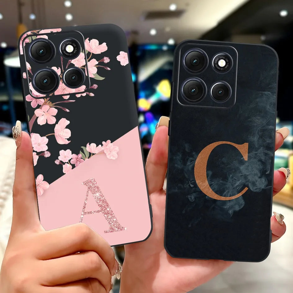 Fashion Flower Letters Case For Motorola Moto G56 G86 Power Cover XT2527-2 XT2529-2 G 86 G 56 Soft TPU Silicone Shockproof Funda