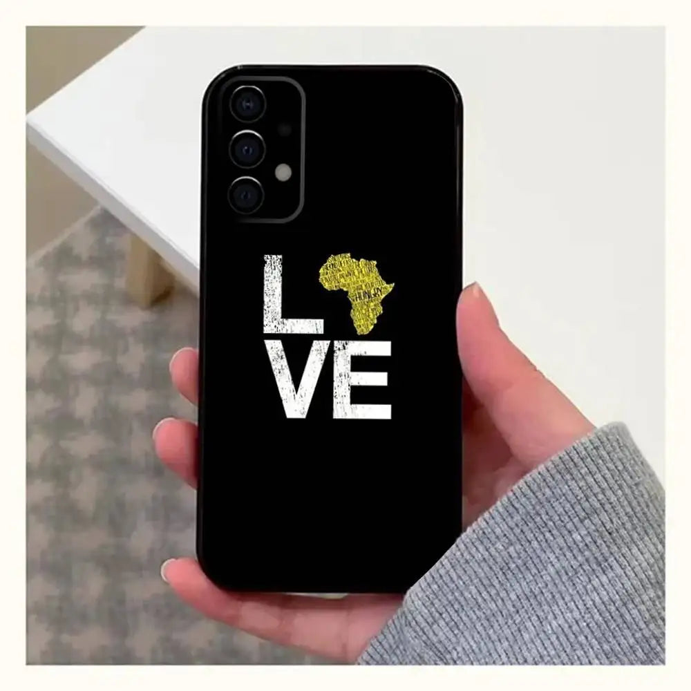 Africa Map Geogra Phone Case For Samsung Galaxy A20,A21s,A22,A31,A32,A52,A53,A72,73,A80,A91 Soft Black Cover