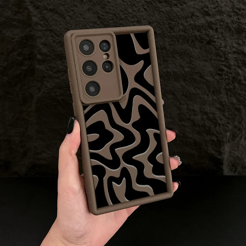 A55 A56 Case Colorful Striped Soft Silicone Y2K Case for Samsung Galaxy S25 Ultra S24 Plus S23 FE S22 S21 S20 A35 A25 A15 Cover