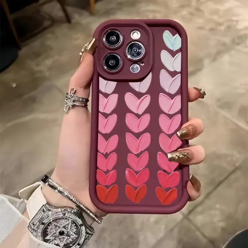Motorola Edge 50 Fusion Colorful Love Heart Silicone Case For Moto 40 NEO Pro G84 G35 G85 5G G22 G32 G52 G30 G60 Shockproof Capa