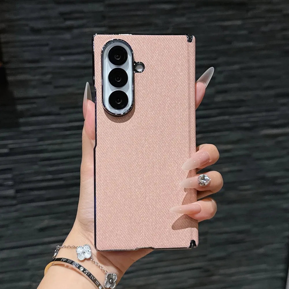 For Samsung Galaxy Z Fold 7 Case Luxury PU Leather Skin Magnetic Wireless Charging Protect Back Cover Case For Z Fold 7 6 Shell