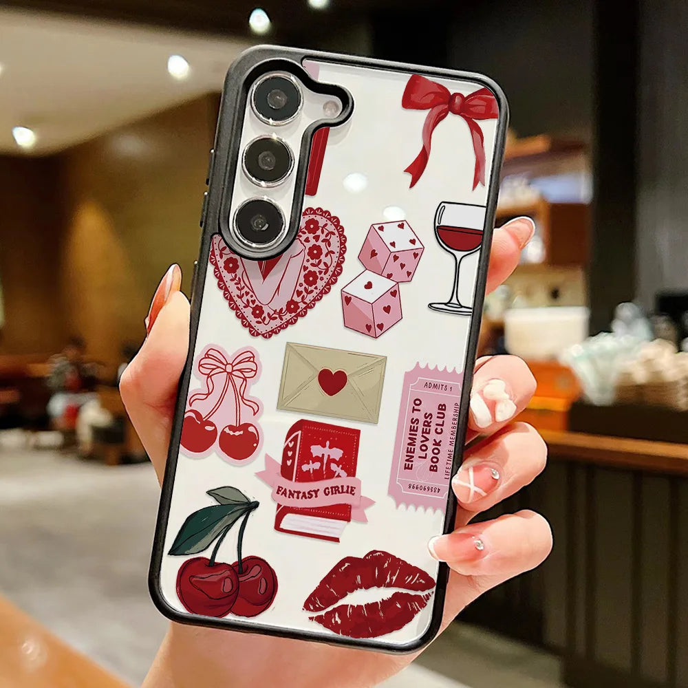 Cherry Phone Case For Samsung A56 5G A55 A54 A17 A16 A15 A07 A06 A36 A35 A26 A25 A05s A12 A13 A14 A34 Soft Silicone Matte Cover