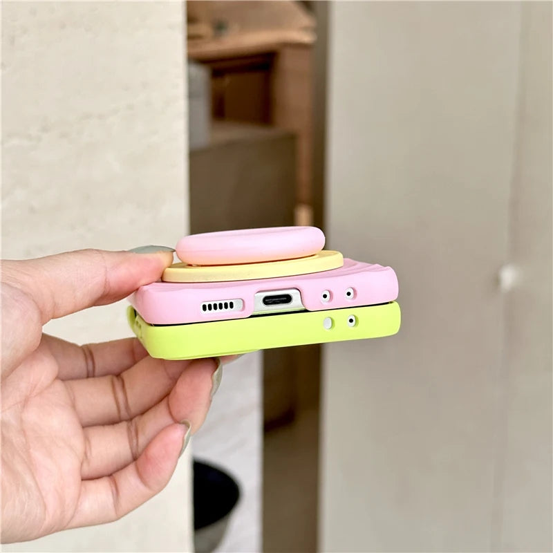 Color Collision Magnetic Phone Case For Samsung Galaxy Z Flip 7 6 5 4 3 Z Flip6 Flip7 Cover with Magsafe Stand Girp Cute Cases