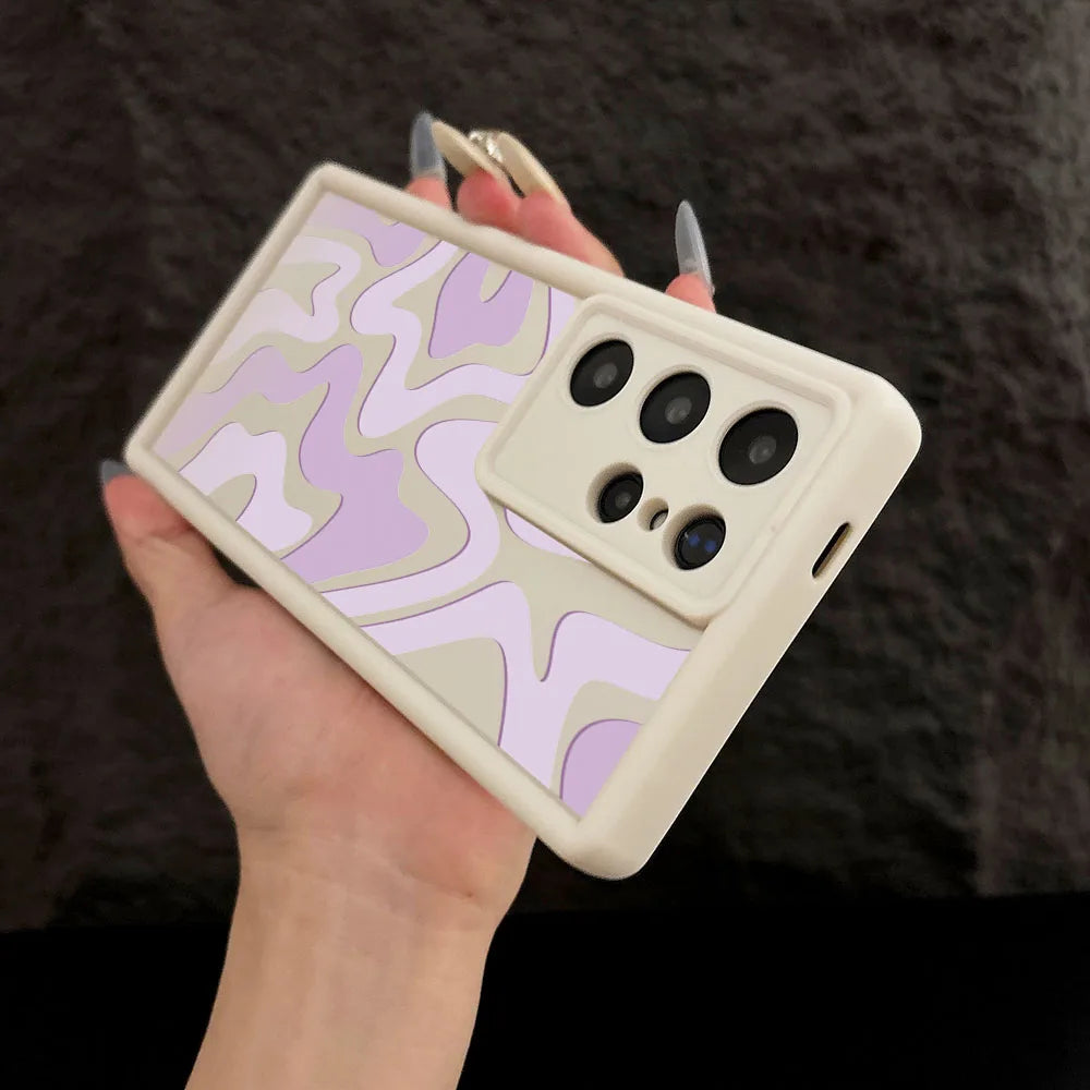 A55 A56 Case Colorful Striped Soft Silicone Y2K Case for Samsung Galaxy S25 Ultra S24 Plus S23 FE S22 S21 S20 A35 A25 A15 Cover