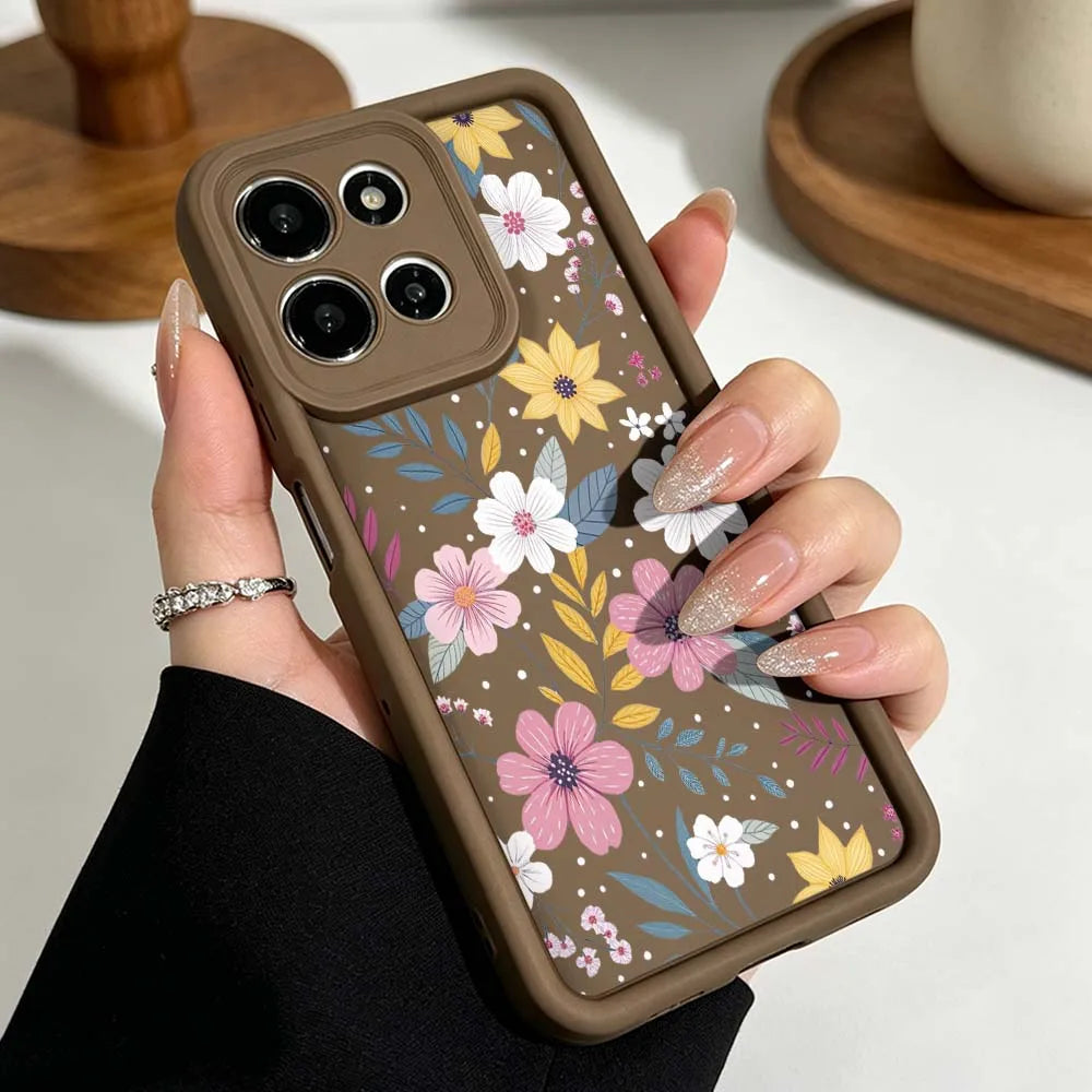 Exquisite Floral Pattern Cover For Motorola Moto G86 G85 G75 G56 G35 G24 G06 Edge 70 60 50 Fusion Eye Ladder Phone Case