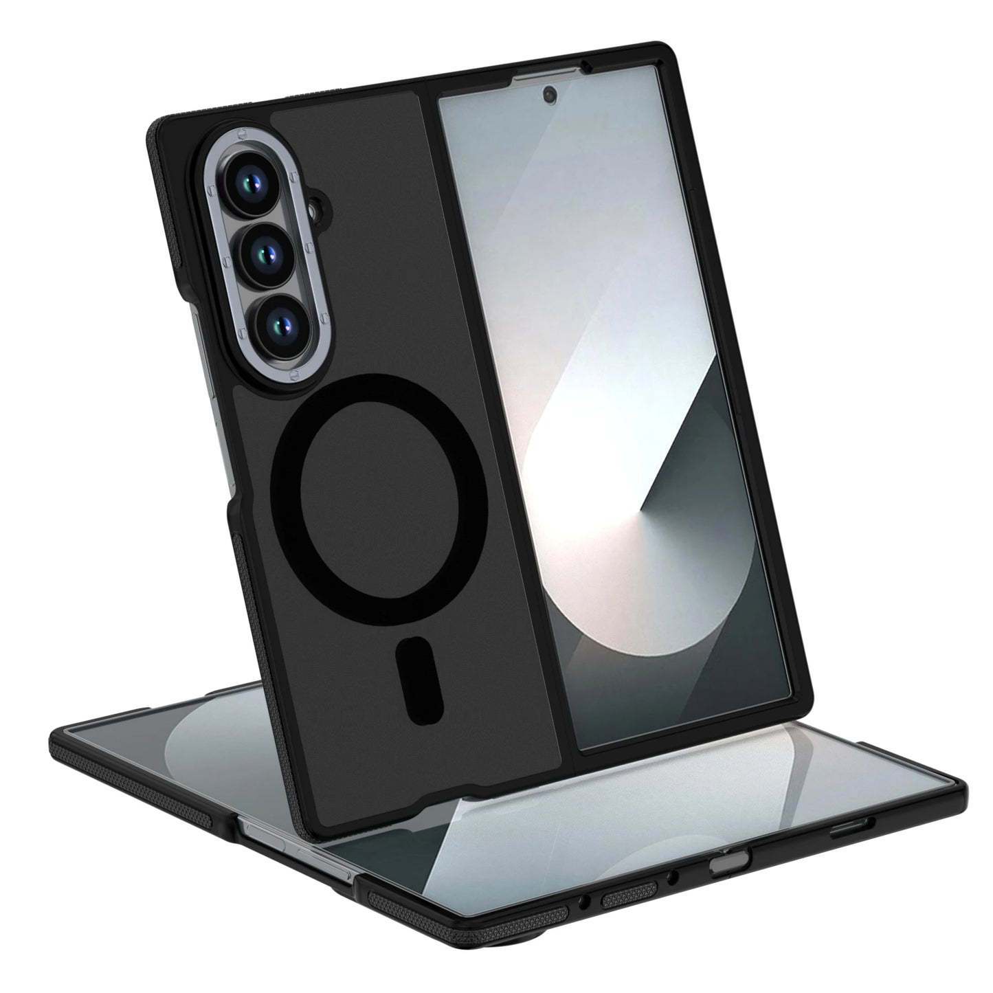For Samsung Galaxy Z Fold 7 6 For Magsafe Case Matte Translucent Hinge Folding Shockproof Magnetic Wireless Charging Cover Funda
