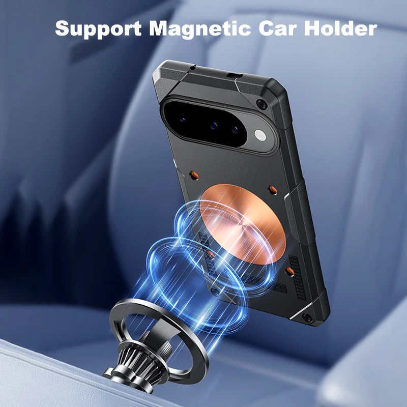 Gaming Dissipate Heat Case for Google Pixel 11 10 9 Pro XL 11 10 9 Pro Cover Magnetic Copper for Magnet Car Holder Soft Shell