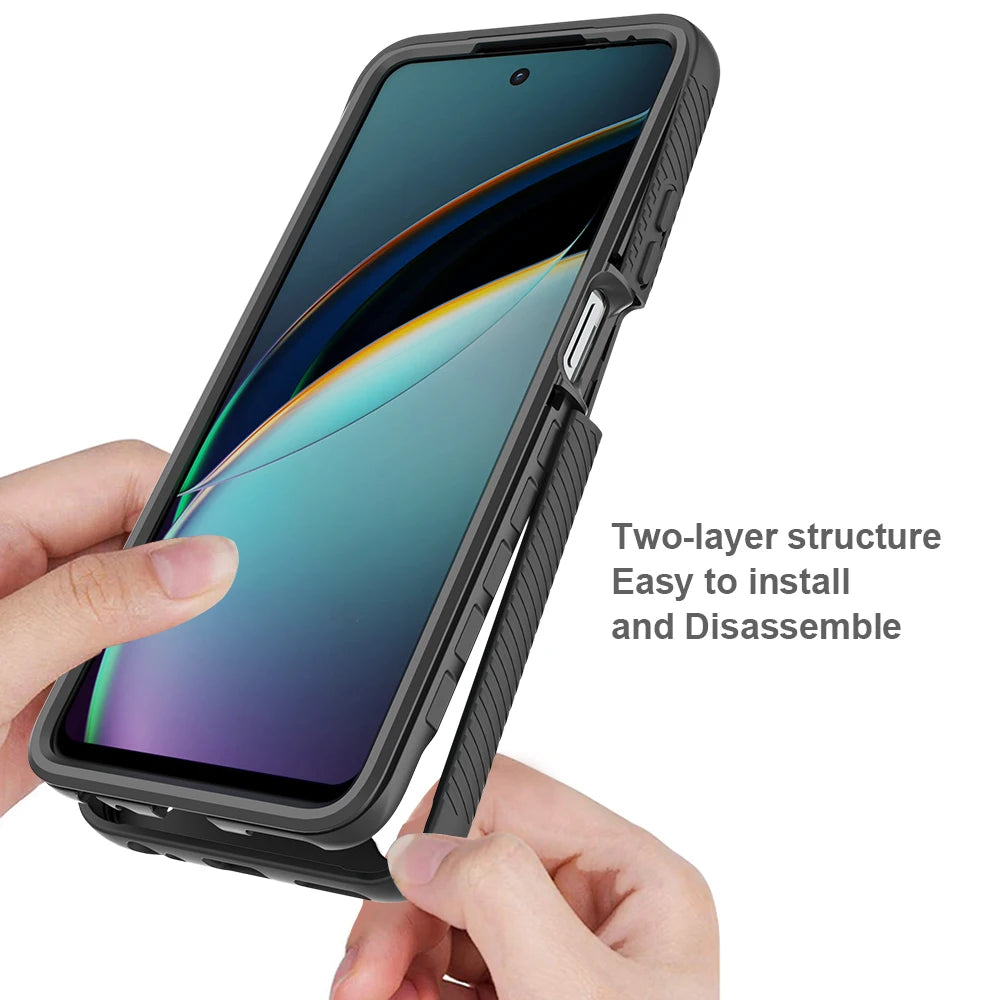 Hybrid Rugged Case For Motorola Moto G 5G 2024 2023 2022 Funda Capa Transparent TPU/PC Phone Cover Bumper Frame + Clear Shell