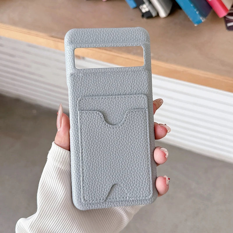 Fashion Leather Litchi Card Slot Bag Holder Phone Case For Google Pixel 9 8 7 6 Pro 7A 6A 8A Colorful Matte Cover For Pixel 9 XL