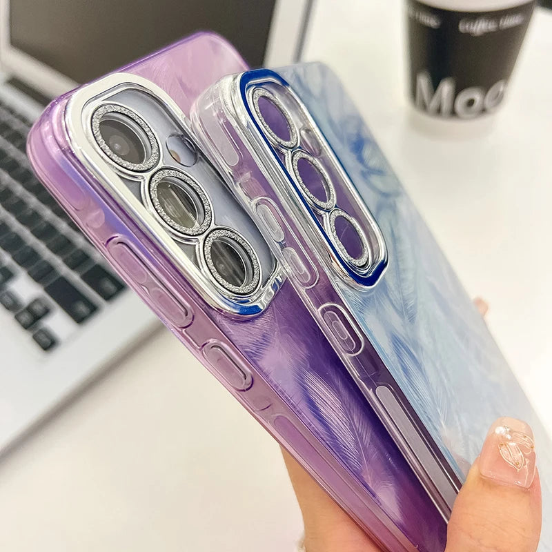 2024 New Fashion Colorful Phone Case For Samsung Galaxy S24 Ultra S24 Plus S23 Ultra Anti-Fall Glitter Phone Cover Funda