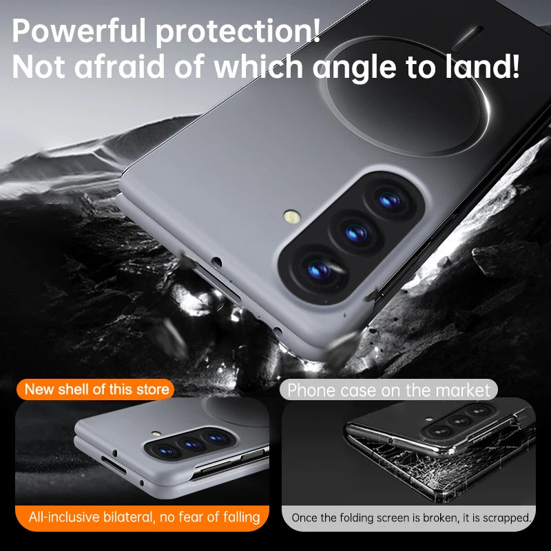 For Samsung Galaxy Z Fold 7 6 5 Gradient Magnetic Phone Case For Magsafe Wireless Charging Shockproof Folding Matte Back Cover